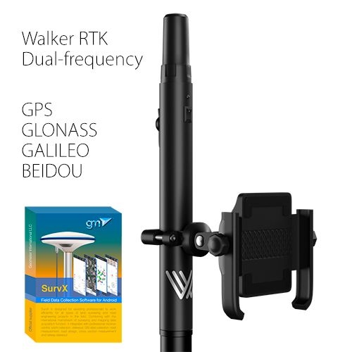 Компактний двочастотний GNSS приймач Walker RTK SurvX